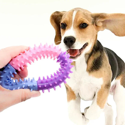 Pet Dog Toys Rubber Thorn Ring Bite Resistant Tooth Cleaning TPR Molar Chew Toys for Dogs Interactive Training Dog Accessories